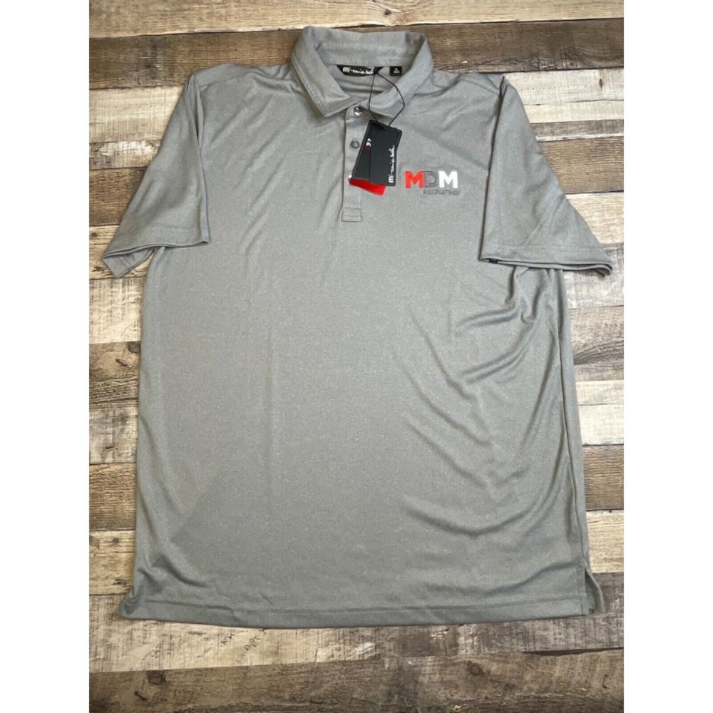 NEW Travis Matthew Men XL Coto Polo Shirt Golf Lightweight Gray Performance Logo